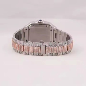 Reloj mecánico de diamantes Moissanite VVS personalizado de oro blanco de 41 mm de calidad premium, certificado, unisex. - Product Image 4