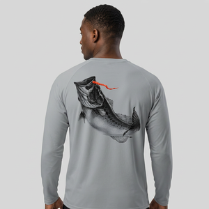 Boys' Adults Grey Long Sleeve Animal Print Fishing <b>Shirt</b> with UPF 50 <b>Sun</b> Protection Anti-UV Outdoor Wear - Product Image 2