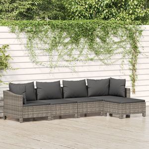 Conjunto de Muebles de Jardín Grandes en Ratán Sintético Gris con Acero con Recubrimiento en Polvo, Elegantes Muebles de Exterior - Product Image 1