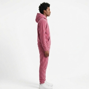 Custom Logo Puller Fleece Hoodie Set Men's Winter Warm 2 Piece <b>Tracksuit</b> OEM/ODM Service - Product Image 3