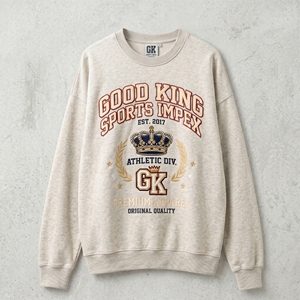 เสื้อสเวตเชิ้ตคอกลมวินเทจสำหรับผู้ชาย ผ้าคอตตอนหนานุ่ม พิมพ์ลายกราฟิก สไตล์วาร์ซิตี้ สตรีทแวร์ แบบสวมหัว รับผลิตตามแบบ OEM ODM พร้อมสกรีนโลโก้ - Product Image 2