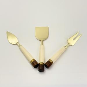 Ensemble de couteaux à fromage en acier inoxydable très vendus avec manche rond en résine blanche pour la maison, l'hôtel et le restaurant à prix avantageux - Product Image 3