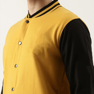 <b>Plus</b> <b>Size</b> <b>Men's</b> Custom Varsity Baseball <b>Jacket</b> with Stand Ribbed Collar Blank Design Custom Logo Option Wholesale - Product Image 4