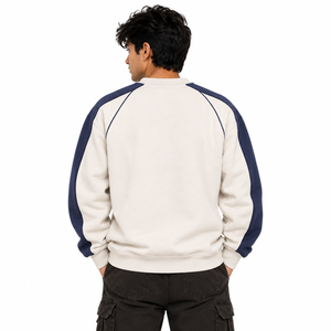 Sweat-shirt à capuche oversize pour homme, col rond, manches raglan, couleur unie, pull décontracté d'hiver, tricoté, 100% coton, respirant - Product Image 2