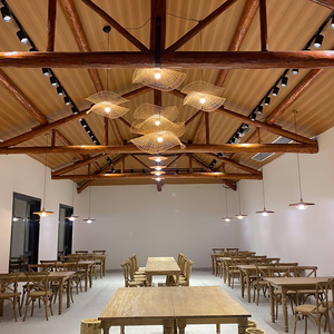 Bamboo Ceiling Light with Breathable Woven Pattern and Uniform Light Distribution - Product Image 6