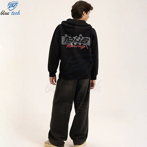 Men Zip Up Hoodie Cotton Fleece Casual Streetwear Full Zip <b>Jacket</b> Custom Logo Comfortable Daily <b>Wear</b> Supplier - Product Image 2