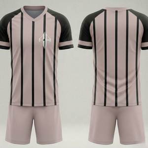 Uniforme de Fútbol de Primera Calidad con Cuello en V, Diseño OEM, Tela 100% Poliéster, Técnica de Teñido Liso - Product Image 3