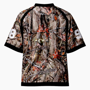 เสื้อเจอร์ซีย์อเมริกันฟุตบอลลายพรางวู้ดแลนด์แบบยูนิเซ็กซ์ ทรงโอเวอร์ไซส์ สไตล์สตรีทแวร์ ระบายอากาศได้ดี เหมาะสำหรับทีม  รับผลิตแบบ OEM ขายส่ง - Product Image 2