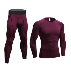 Conjunto Deportivo para Hombre, Compresión, Protección UV, Ropa de Gimnasio y Fitness, Secado Rápido, Camiseta de Manga Larga y Pantalones de Entrenamiento - Product Image 2