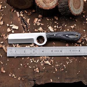 Cuchillo de camping utilitario Cowboy Bull Cutter hecho a mano, de hoja fija de acero inoxidable 12c27 de espiga completa, grado industrial, ODM Pancake - Product Image 2