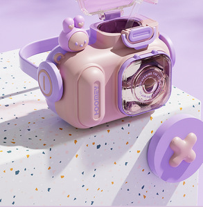 Trẻ em cốc nước cô gái giá trị cao nhựa rơm cốc Tritan dễ thương mùa thu sinh viên mùa hè chéo chéo chai nước - Product Image 3