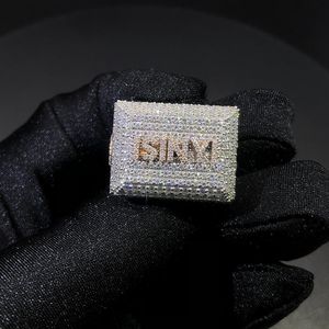 Iced Out Moissanite Men's Hip Hop Rhodium Plated 925 Sterling Silver Letter Micro Pave Diamond Style <b>Ring</b> Everyday Wear - Product Image 5