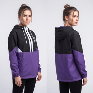 OEM Custom Embroidered Logo <b>Women</b> Windbreaker Hoodie 3/4 Zipper Hiking Camping Hooded <b>Jacket</b> 100% Nylon <b>Waterproof</b> Rain Hoodie - Product Image 4