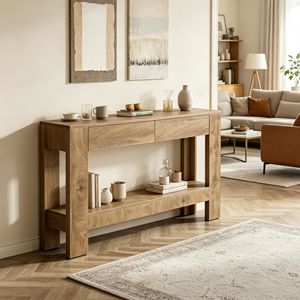 Consolle Moderna di Lusso con Vano Portaoggetti e Piano in Pietra Rustica per Soggiorno, Ingresso, Appartamento o Arredamento Alberghiero - Product Image 5
