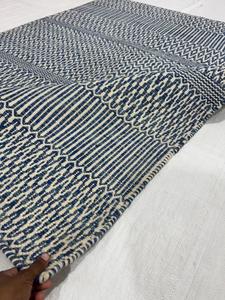 Alfombra Tejida a Mano de Lana, Diseño Geométrico Azul, Alfombra Kilim Hecha a Mano, Alfombra Moderna para Sala de Estar - Product Image 3