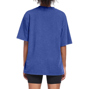 Streetwear Short Sleeves T-shirt Femme 230gsm 100%cotton Heavy Wash Vintage Oversized <b>Down</b> Shoulder t Shirt for Women - Product Image 5