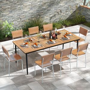 Tavolo da Pranzo da Esterno in Legno di Acacia da 79 Pollici per 8 Persone con Foro per Ombrellone da 1,9 Pollici - Product Image 2
