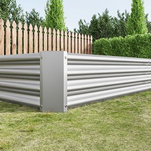 Silver Metal Raised Garden Bed Kit 7.6x3.7x0.98ft for Flower <b>Planters</b> <b>Vegetables</b> & Herbs - Product Image 6
