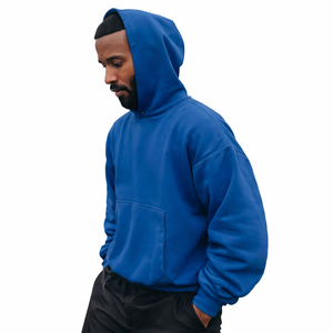 Sweat à capuche surdimensionné en molleton épais français |   Pull-over long doublé 100% coton |   Logo personnalisé OEM en gros - Product Image 1