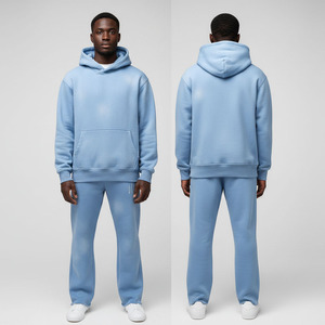 Wholesale Custom Logo High Quality Winter Heavyweight Vintage Sweatpants Streetwear Hoodie Set Cotton Tech Fleece Tracksuits for - Product Image 5
