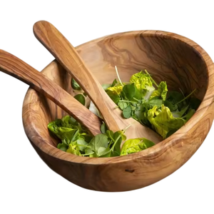 Bol de service rond en bois naturel et écologique, fait main, finition marron, pour la maison, les hôtels, les mariages - Vaisselle de style classique - Product Image 2