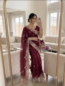 Fil à broder Reglance Royal Designer pour sari en satin, broderie à la main, travail de bordure Butta, séchage rapide, sans plis, nouveauté - Product Image 2