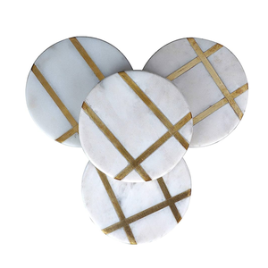 Modern Design Natural <b>Marble</b> <b>Coasters</b> Eco-Friendly Durable Washable Stone for Tea - Product Image 1