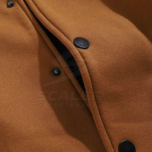 Fashionable Men Varsity Winter Jacket Stand Collar Front Logo Soft Fabric Custom Design Breathable Windproof Comfortable Fit - Product Image 5