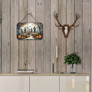 Nuevo Halloween Calacas esqueletos aluminio Metal pared puerta colgante impresiones Multicolor 8HX12W para cocina Bar baño decoración del hogar - Product Image 4