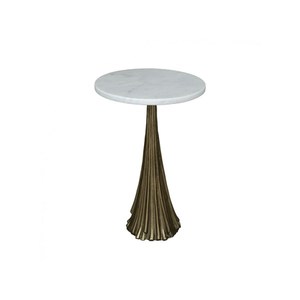 Table basse décorative en aluminium avec plateau en marbre blanc et base en forme d'arbre, table de chevet, provenant d'un exportateur indien - Product Image 1
