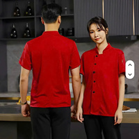 Tenue de restaurant respirante, chemise de travail de cuisine, veste de chef à manches courtes pour hommes et femmes, uniforme de service alimentaire et de cuisine