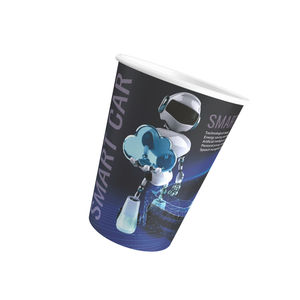 Gobelets en papier 12oz à mur unique imprimés personnalisés avec doublure en PE Gobelets jetables pour servir des boissons froides - Product Image 5