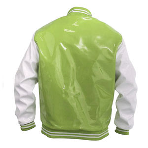 Chaqueta Varsity de Cuero PVC para Hombre, Estilo Urbano, Chaqueta Bomber de Béisbol, Chaqueta Varsity de Cuero PVC de Moda para Hombre - Product Image 2