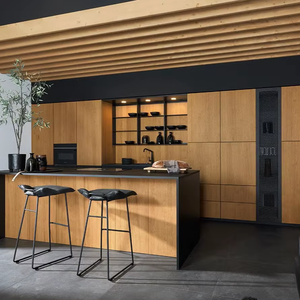 Proyecto JY, Muebles de Cocina Modulares Modernos Personalizados, Cajones de Madera, Diseño de Gabinetes de MDF y MFC, Venta al por Mayor, Muebles de Cocina Sencillos para Uso en Hoteles - Product Image 3