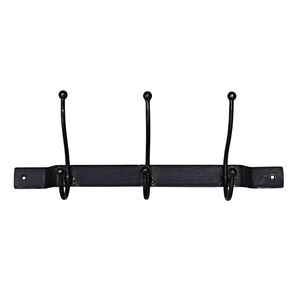 Rail mural en fer noir mat, finition peinture poudrée, fait main et personnalisé, idéal pour l'organisation et les cadeaux, pour placard. - Product Image 2