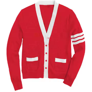 Wholesale Manufacturer Add Your Logos Top Custom Unisex <b>Cardigans</b> <b>Sweaters</b> Embroidered Letters Knitted Stuff Sorority Fraternity - Product Image 1