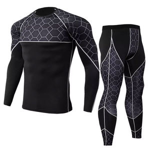 Conjunto Deportivo de Compresión con Logotipo Personalizado, Camiseta de Manga Larga y Leggings Sublimados con Cintura Elástica para Hombre - Product Image 5