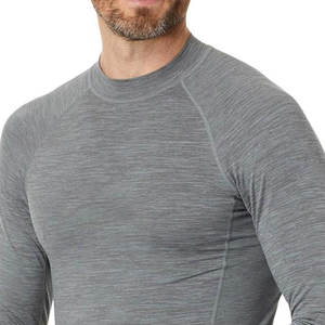 Camiseta Deportiva de Manga Larga para Hombre, Color Gris Jaspeado, Mangas Raglán, para Entrenamiento Atlético, Gimnasio, Ejercicio, Capa Base Deportiva - Product Image 4