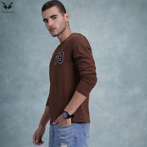Nouveautés Chemises à manches longues pour hommes, produit phare, couleurs unies, vêtements de tous les jours à la mode, col rond, manches longues, t-shirts en coton - Product Image 3