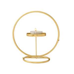 Gold Metal Leaf Scented Candle Holder Natural Wood Base Hollow Iron Filigree <b>Tea</b> <b>Light</b> Holder Eco-Friendly Heat <b>Christmas</b> Easter - Product Image 3