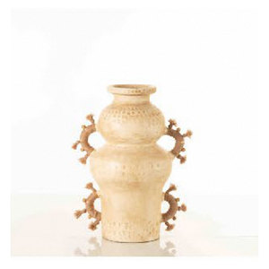 Simple/Minimalist Style: Cream Coral <b>Ceramic</b> Urn - Product Image 4