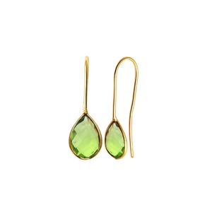 Pendientes colgantes de peridoto con forma de pera, con engaste de bisel, hechos a mano, joyería para mujer - Product Image 1