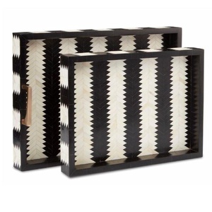 Bandeja de cuerno de diseño Rectangular hecha a mano, bandeja para servir café y té, bandeja de cuerno decorativa para Decoración de cocina - Product Image 2