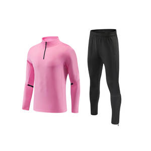 Venta al por mayor de chándales deportivos de poliéster ligero transpirable Colorblock chaqueta cortavientos para corredores de invierno-Conjunto Jogger - Product Image 5