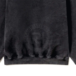 Sudadera Negra de Felpa de Algodón Premium para Marcas, OEM, ODM, Etiqueta Privada - Product Image 5