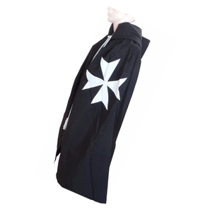 เสื้อคลุมอัศวินมาลตาสีดำ คุณภาพพรีเมียม ปักลายแบบสั่งทำพิเศษ ทำด้วยมือ เสื้อคลุมอัศวินมาลตาสีดำ - Product Image 2