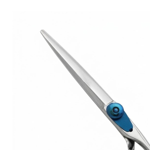 Ciseaux de coiffure professionnels de qualité supérieure en acier inoxydable, cisailles de salon de barbier avec vis réglable bleue - Product Image 5