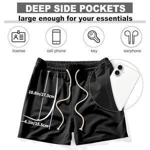 Shorts de sport streetwear personnalisés de haute qualité pour hommes, shorts de jogging en coton tie-dye avec poche, respirants - Product Image 3