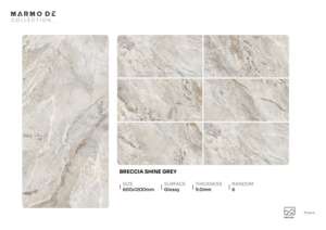 Carreaux de porcelaine grand format 600x1200 à bords sans joint, design marbre poli pour la décoration intérieure d'hôtels, de complexes hôteliers et de bâtiments commerciaux. - Product Image 3