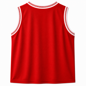 WARPRO Conjunto Deportivo Unisex Rojo sin Mangas, Camiseta y Pantalones Cortos, Poliéster que Absorbe la Humedad, Ropa de Baloncesto para Todas las Temporadas - Product Image 2